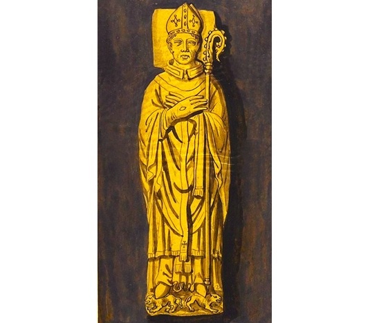 Готье де Кутанс, архиепископ Руанский. Надгробный барельеф, 1207 год