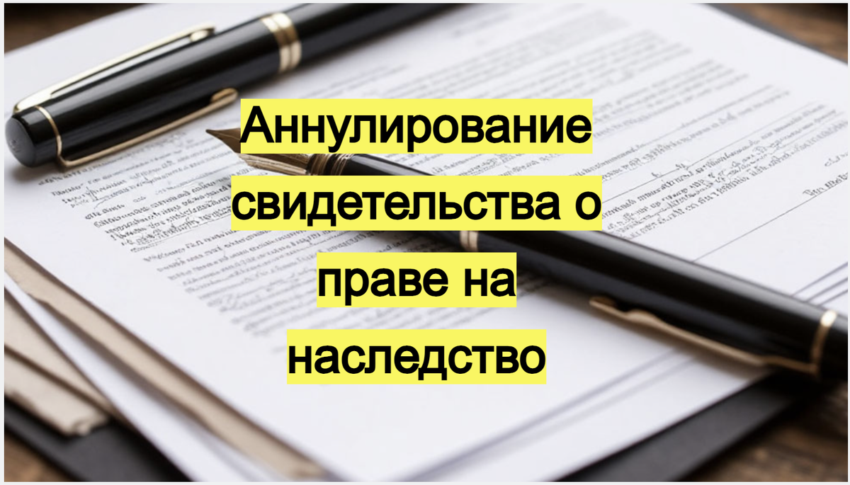 Аннулирование свидетельства о праве на наследство