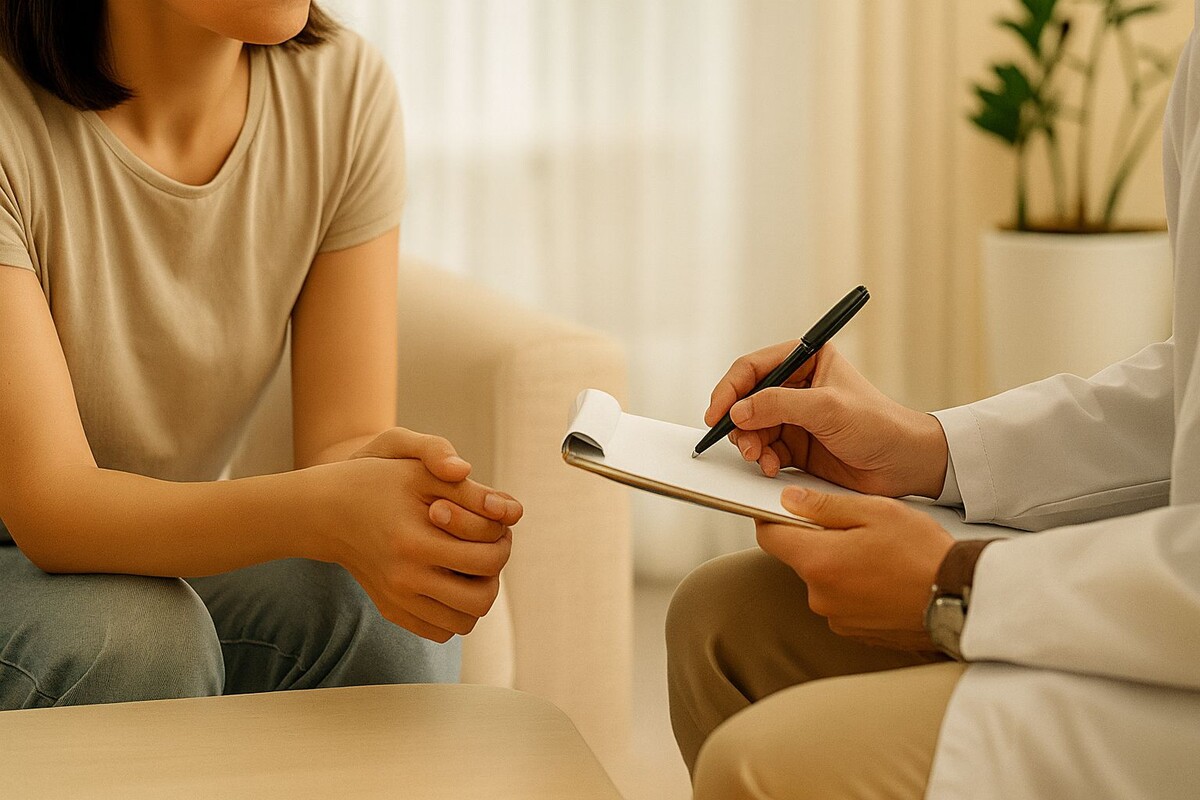 На приёме у врача. Часто разговор начинается с фразы: «Я не алкоголик, просто устал».