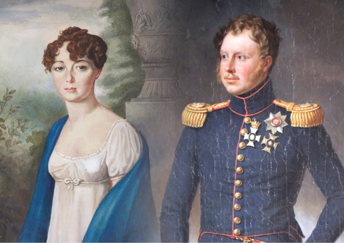Великая княгиня Екатерина Павловна (дочь императора Павла I) и будущий король Вюртемберга Вильгельм I (коллаж)