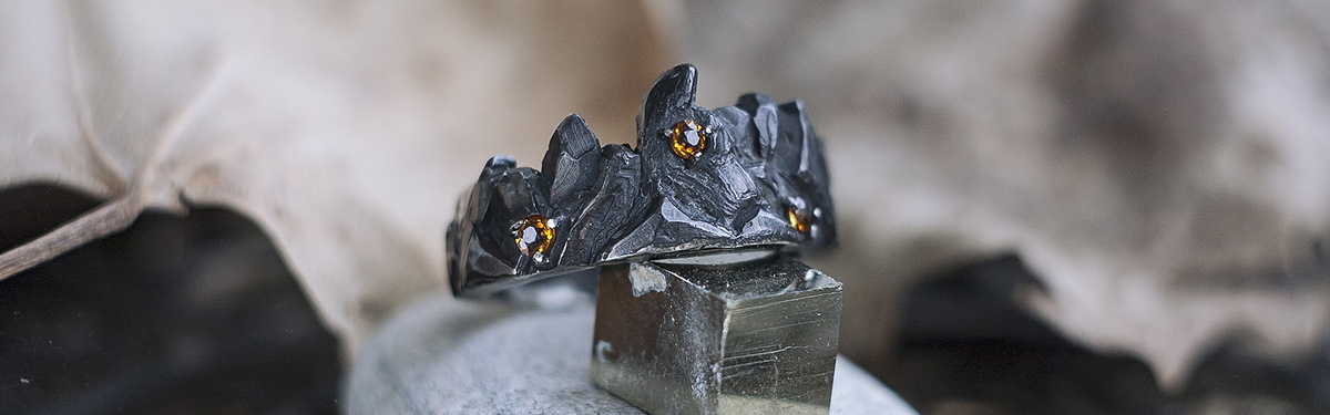 Серебряное кольцо с цитринами «Ородруин»