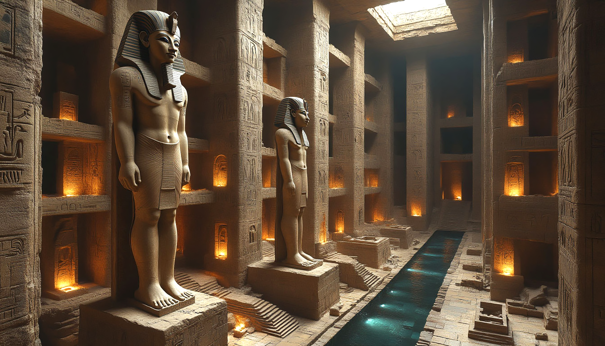 Там проистекала река и впадала в трёхъярусное озеро.