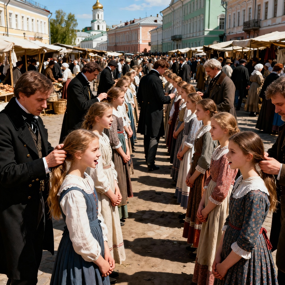 Рынок живого товара: крепостные девушки на продажу, Тула 1780-е