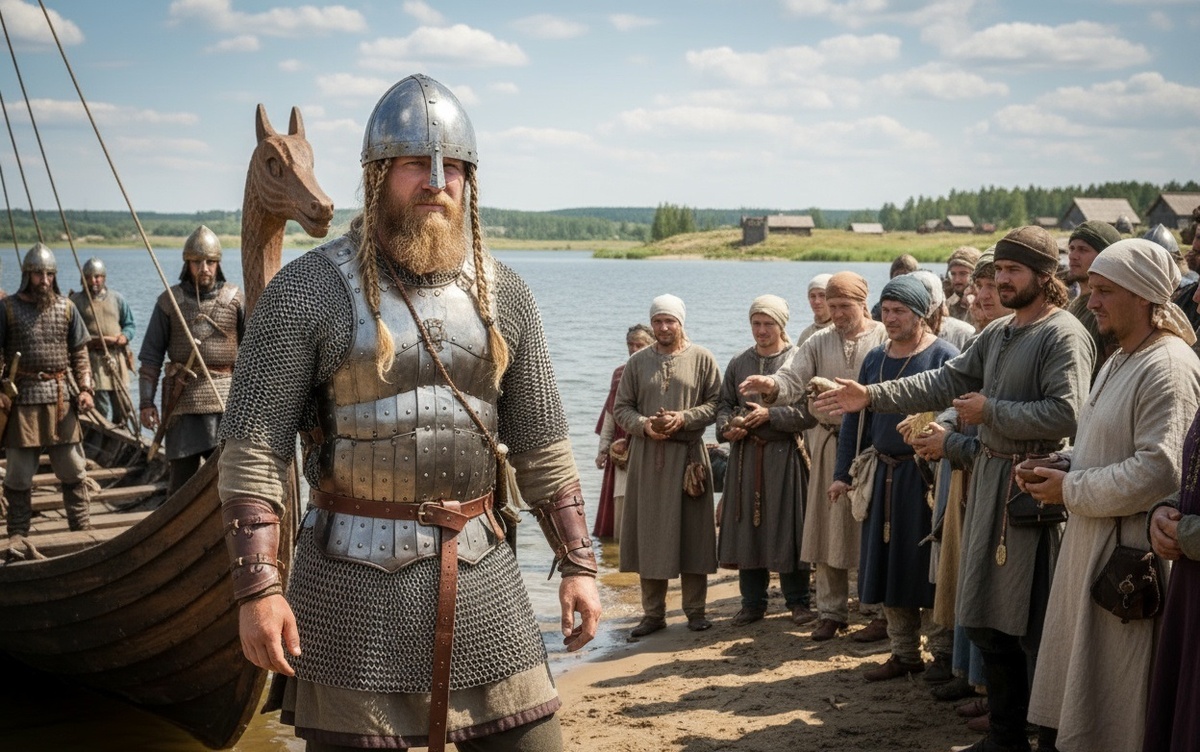 Изображение автора. Приход варяга Рюрика на Русь
