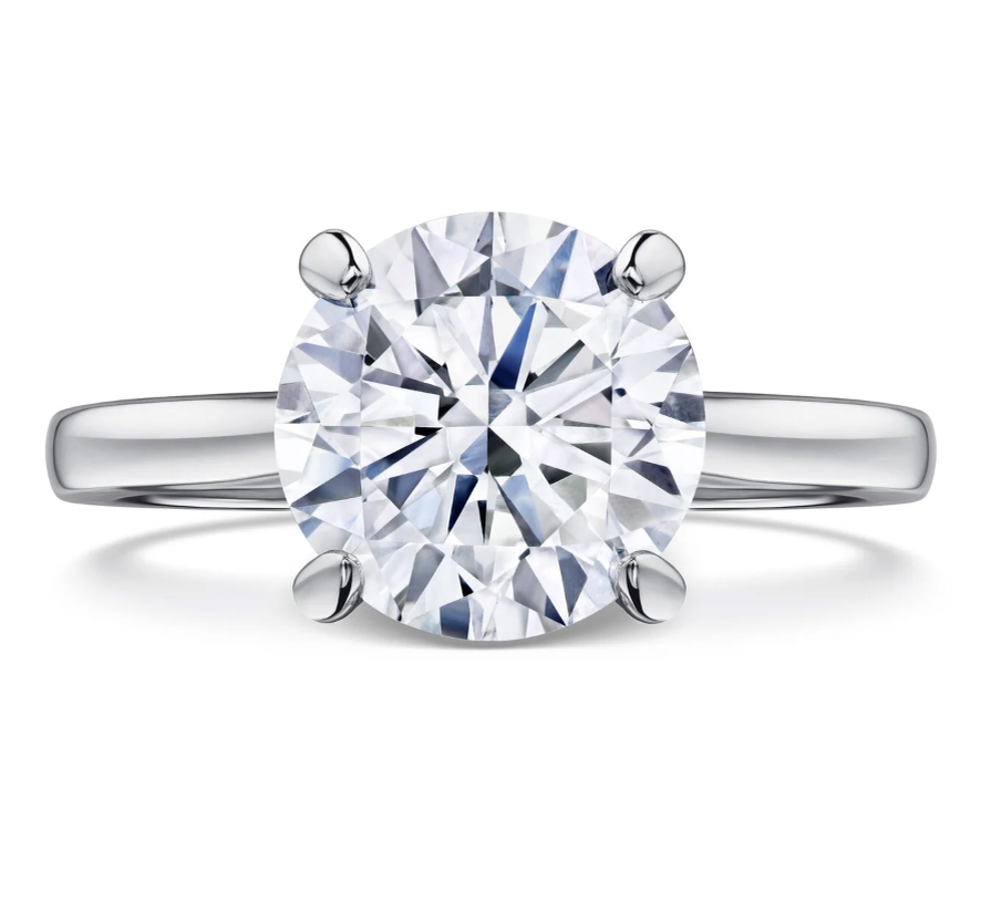 Кольцо из белого золота с лабораторным бриллиантом 1.5 ct