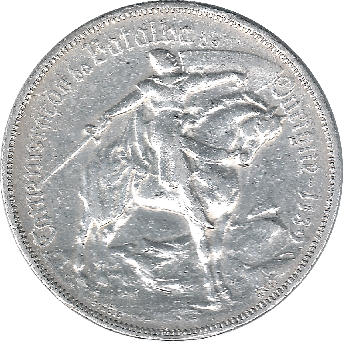 Реверс памятной монеты 10 эскудо 1928 года.