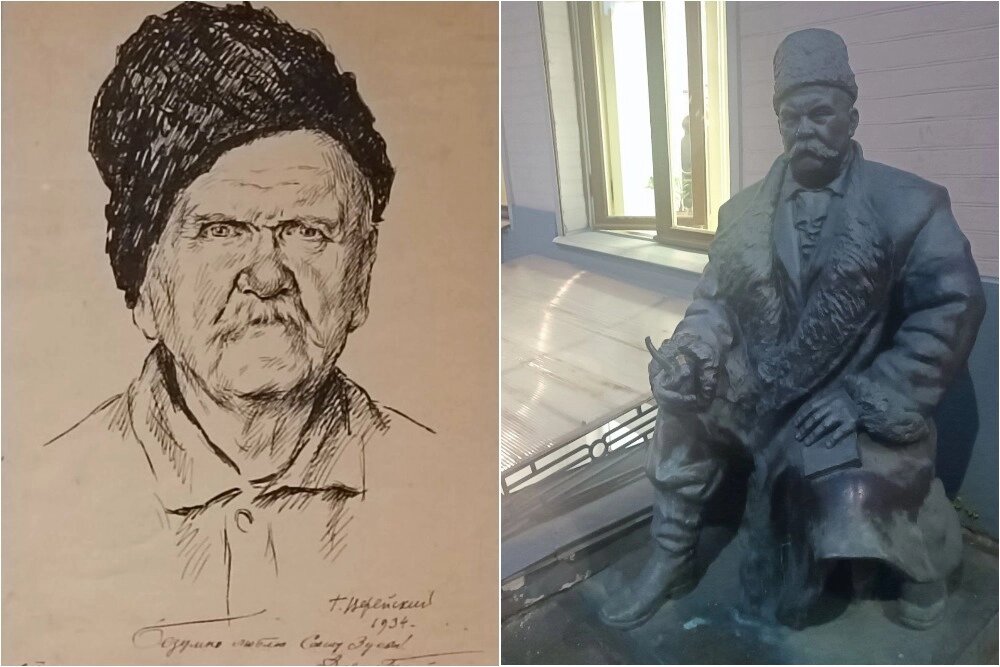    Памятник писателю спрятан во дворе дома в Столешниках. Да, место неслучайное — Гиляровский прожил тут много лет, с 1886-го по 1935-й. Фото: Коллаж АиФ/ Татьяна Уланова
