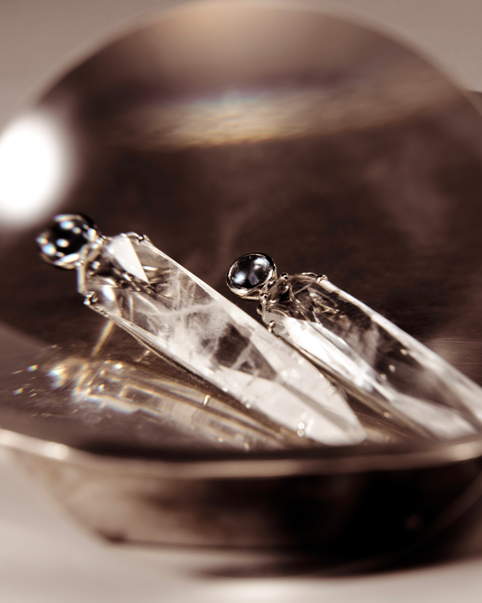 Серьги из белого золота с хрусталем Edge and Grace арт. 53746