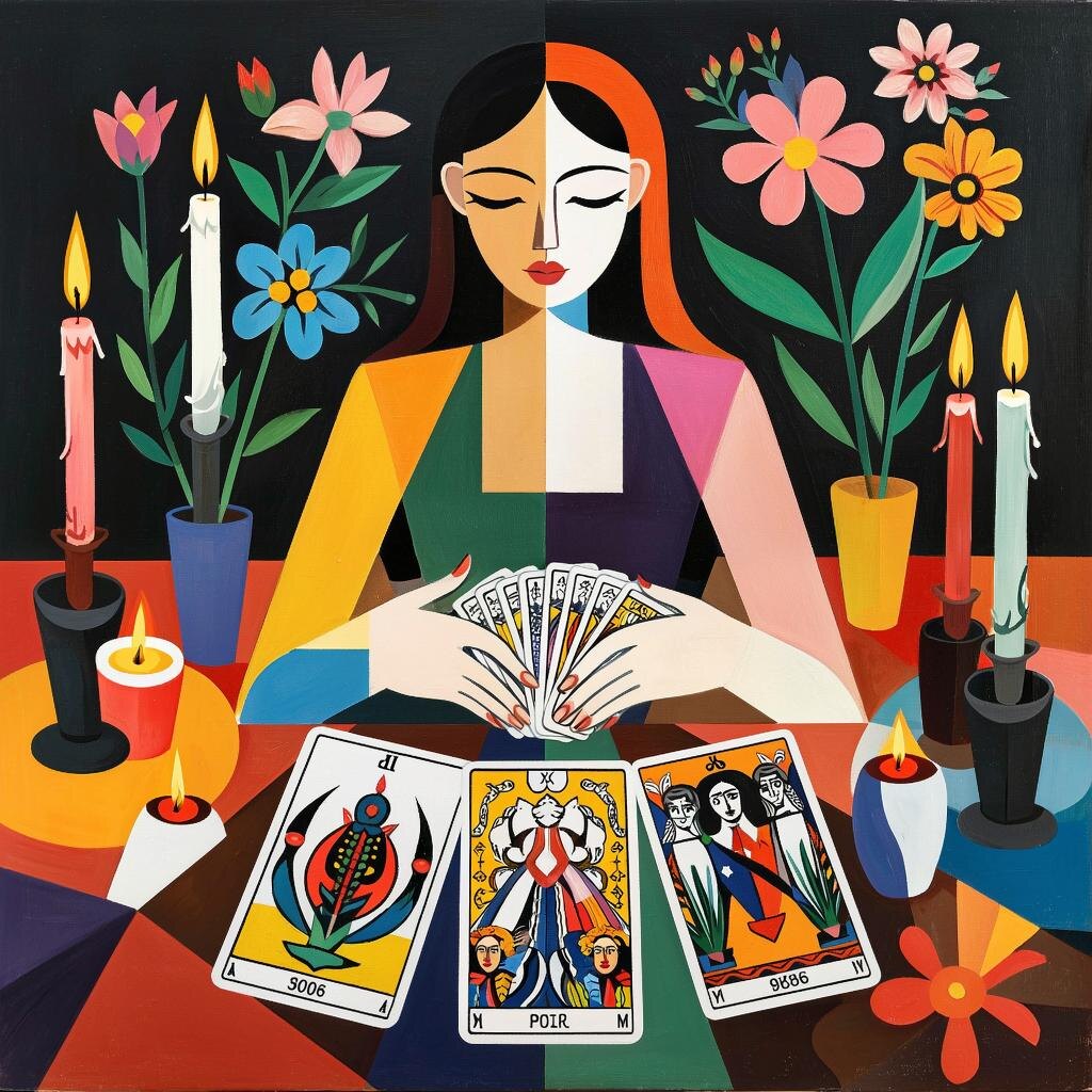Гадание на картах. Иллюстрация сгенерирована нейросетью