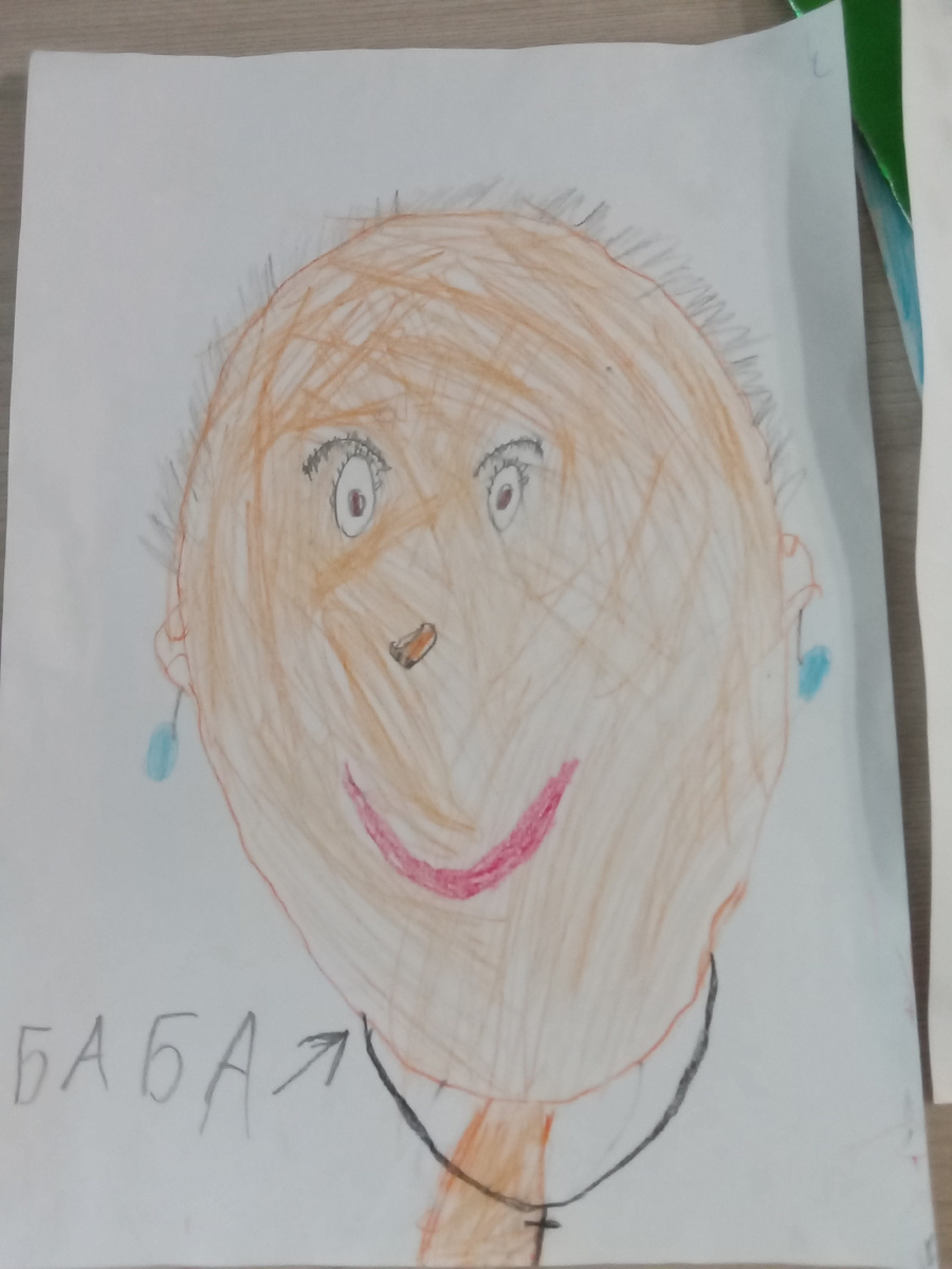 Это я в представлении моего младшего  внука - весёлая, с причёской - "ежиком" 😄