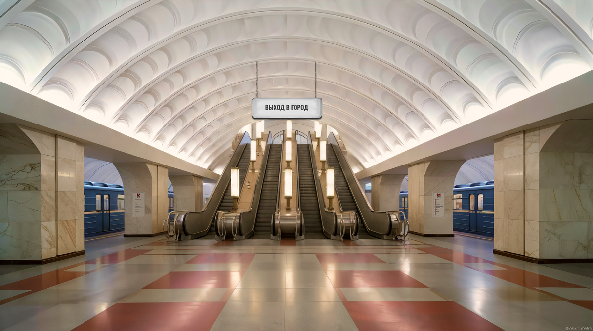 «Молот», вид на эскалаторы