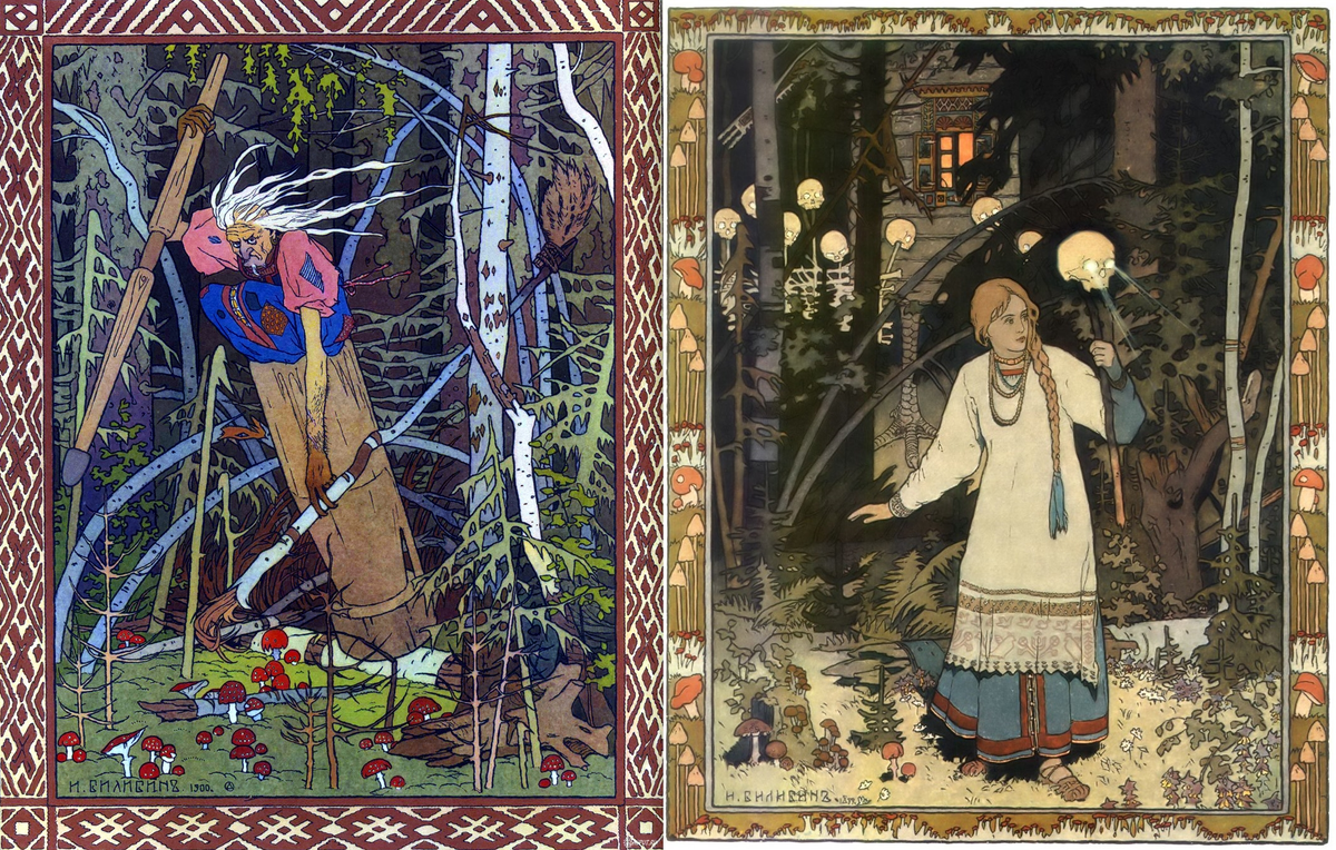 Иллюстрации, созданные художником Иваном Яковлевичем Билибиным для "Русских сказок". Источник: publicdomainreview.org
