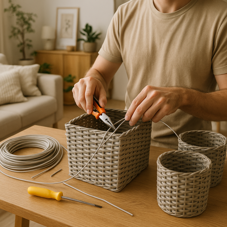    Как создать уют в доме своими руками: плетёные кашпо из искусственного ротанга шаг за шагом Loza