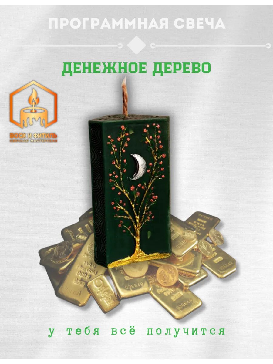 Пример готовой свечи Свечная мастерская "Воск и Фитиль"