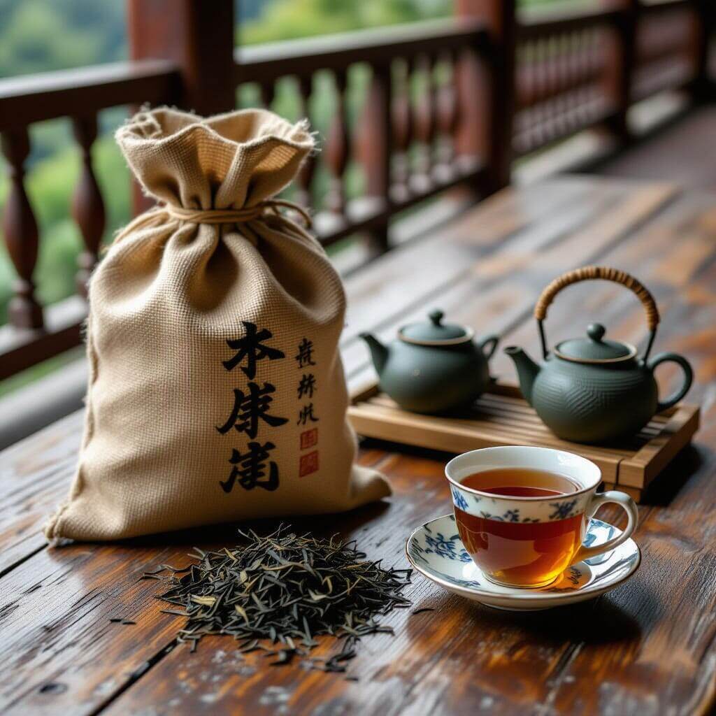 Композицию назвал: Чаепитие с Золотой обезьяной.