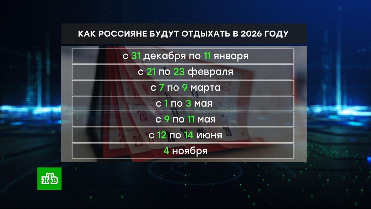    Утвержден календарь праздничных дней в 2026 году