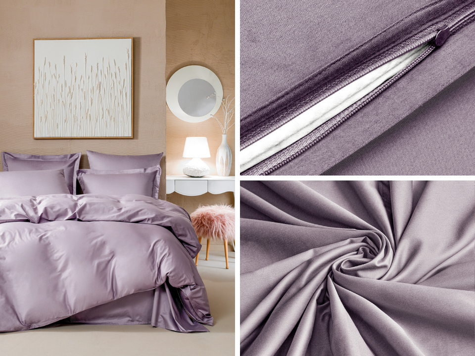 Пододеяльник «Classic» евро сатин 200x220 см, цвет сиреневый — OZON арт. 269835887 и  WB арт. 15744473.