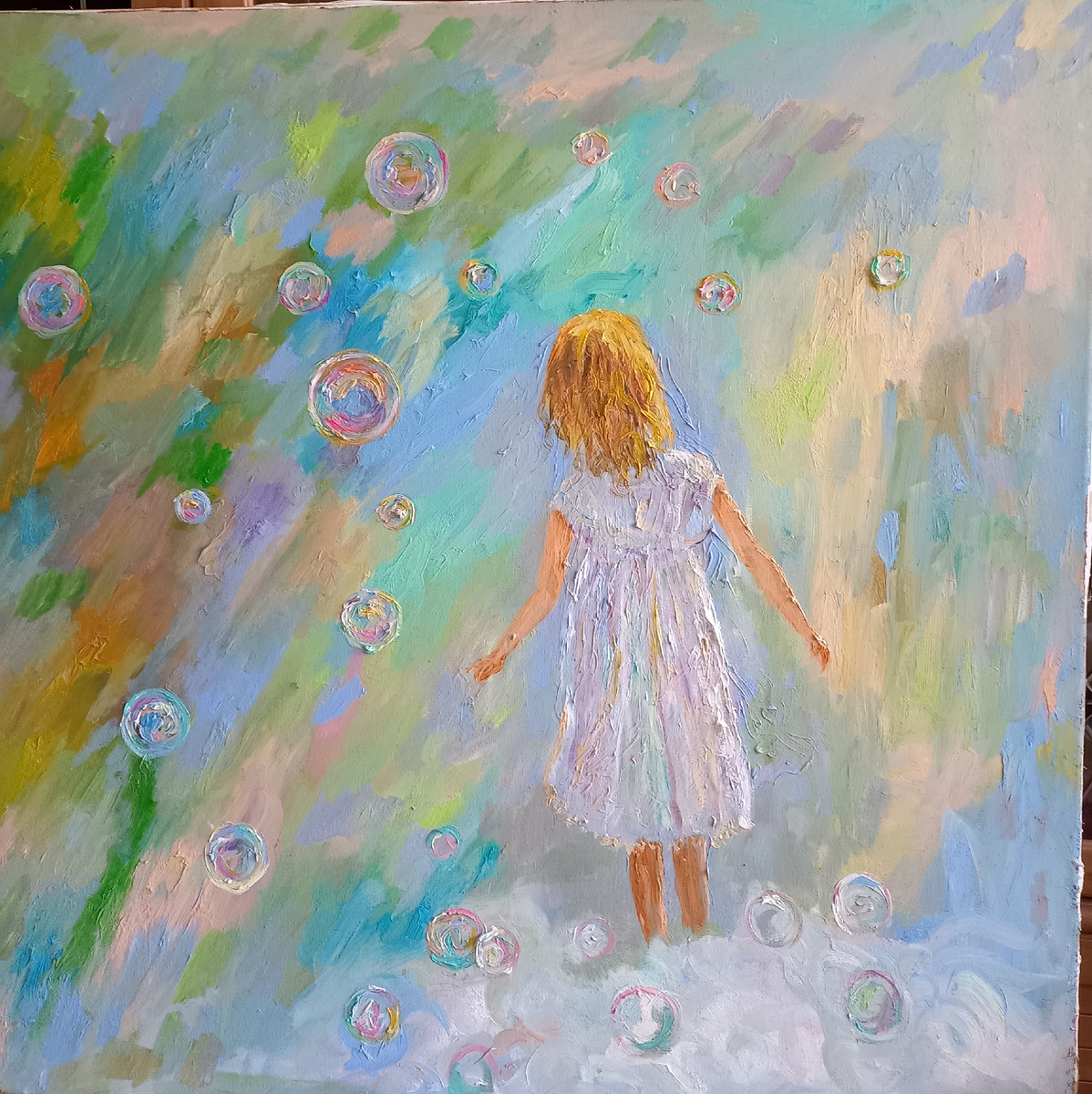 Мечты, 2025 г., материалы: холст, масло, размер: 100х100. 