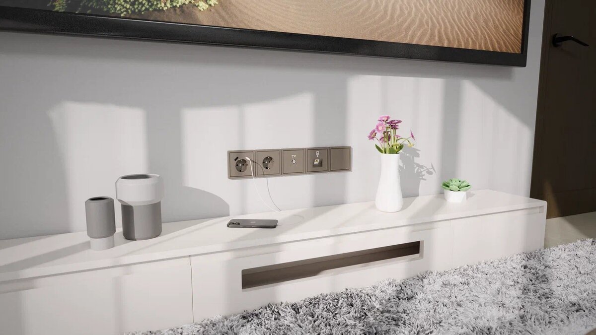 На фото: электрофурнитура серии FD от бренда Jasmart