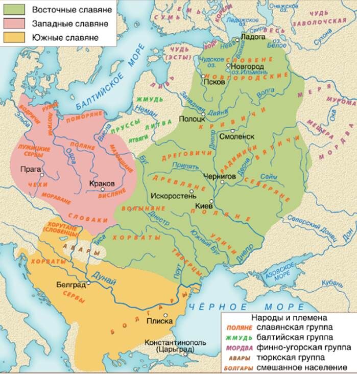 Карта расселения восточных славян 