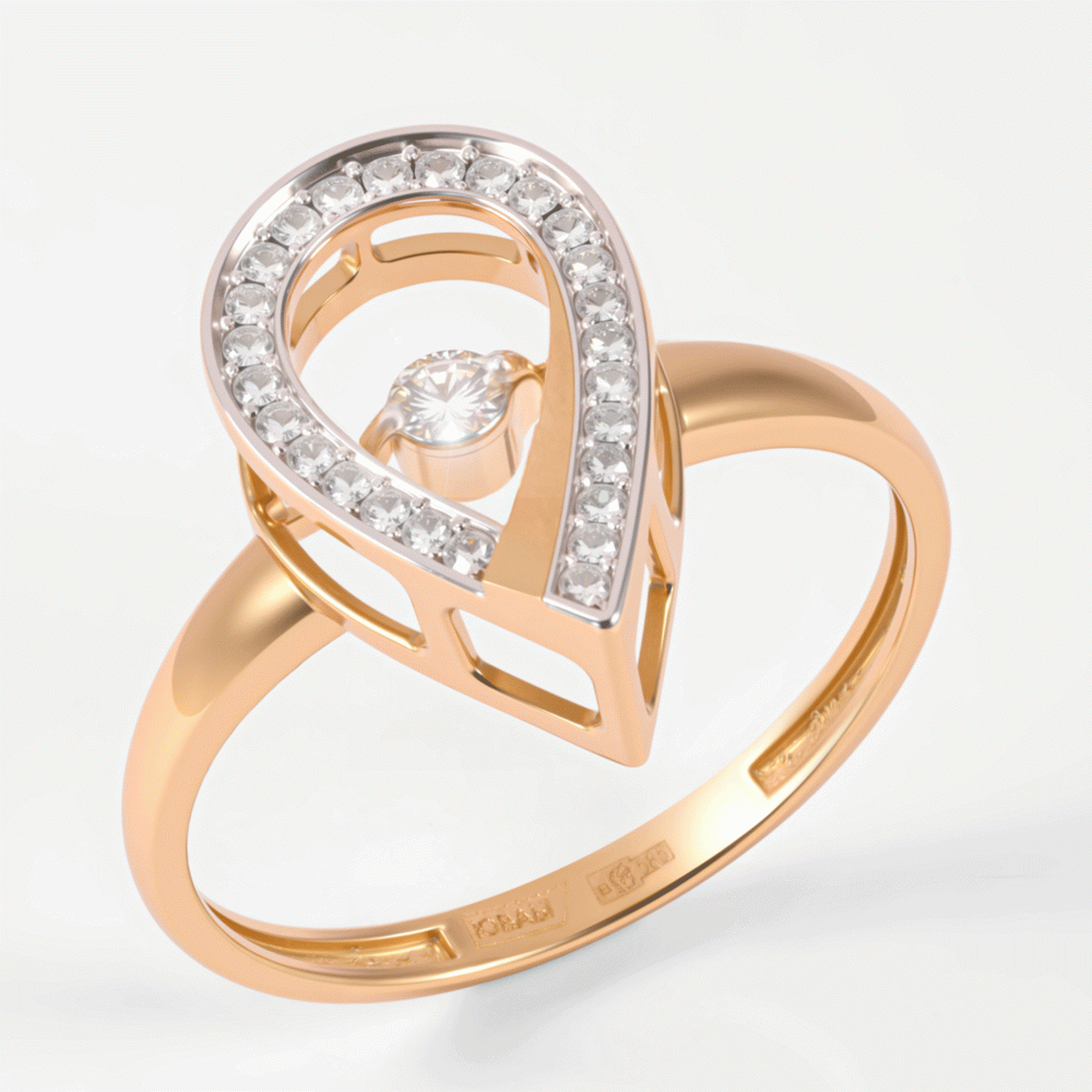 Золотое кольцо с бриллиантами
Код: 000-395387