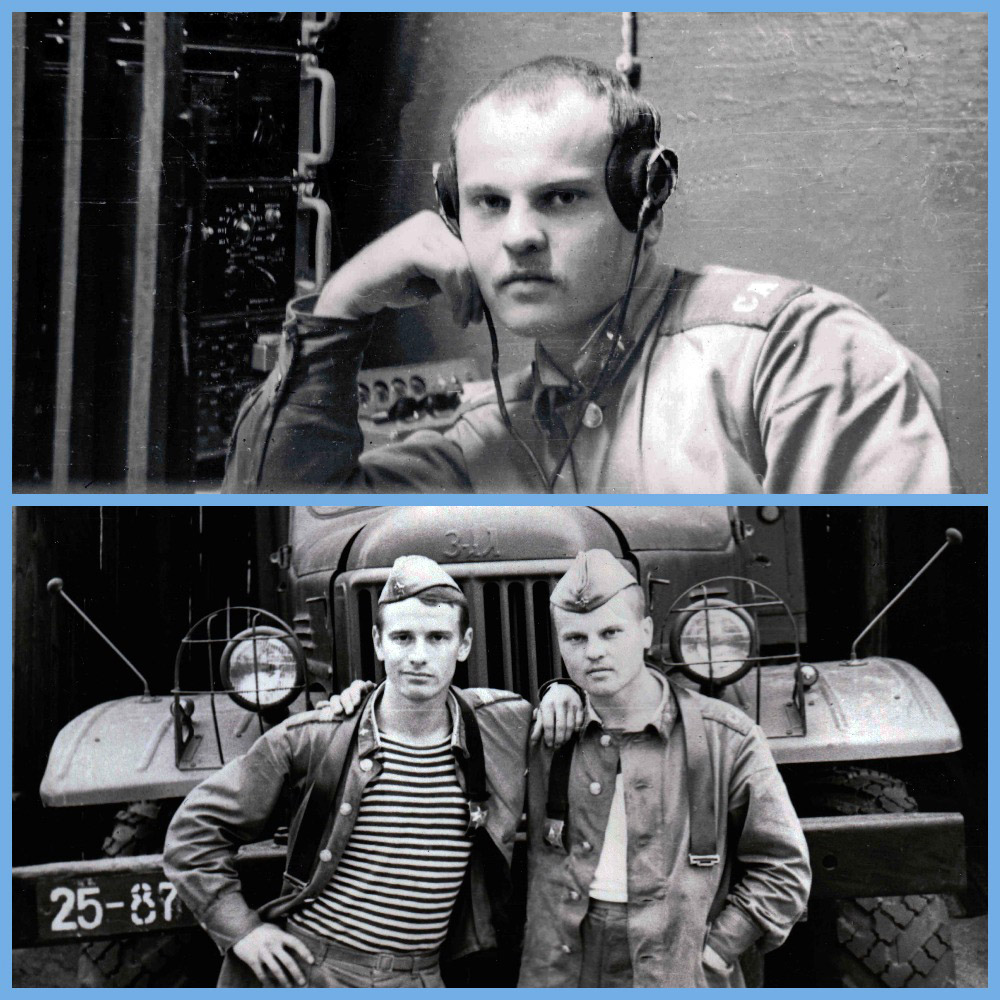 На нижнем фото с другом, сержантом Максимовым.