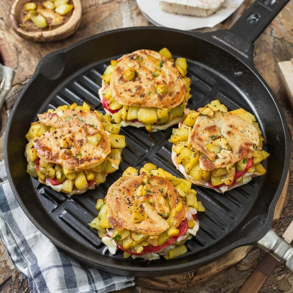 ▌ Приготовление бутербродов с картофелем на сковороде