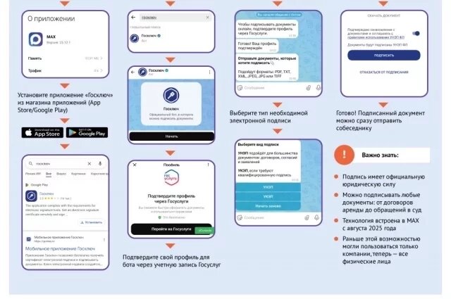    Как подписать документы в мессенджере MAX. Инфографика