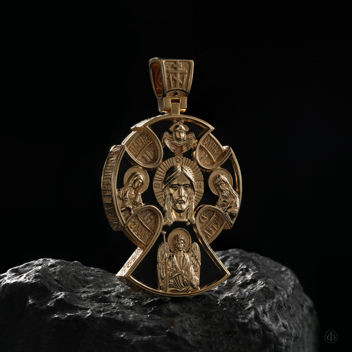 Крест из золота 750 и чёрного дерева (эбена) Арт.005