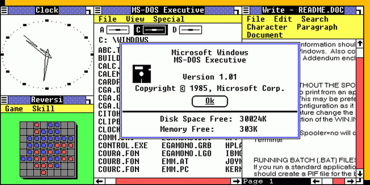 Интерфейс Windows 1.01. wikipedia