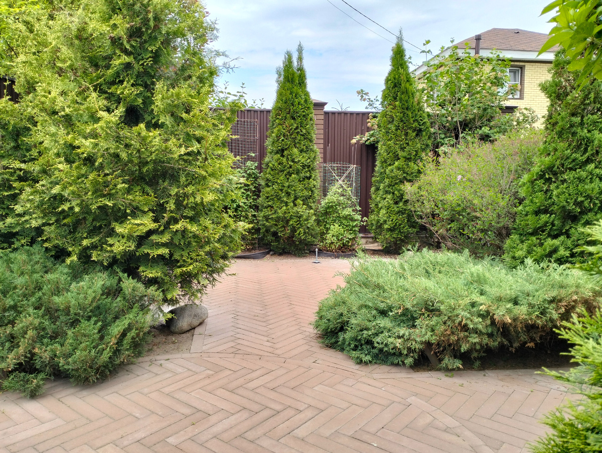 Место будущей перголы с качелями