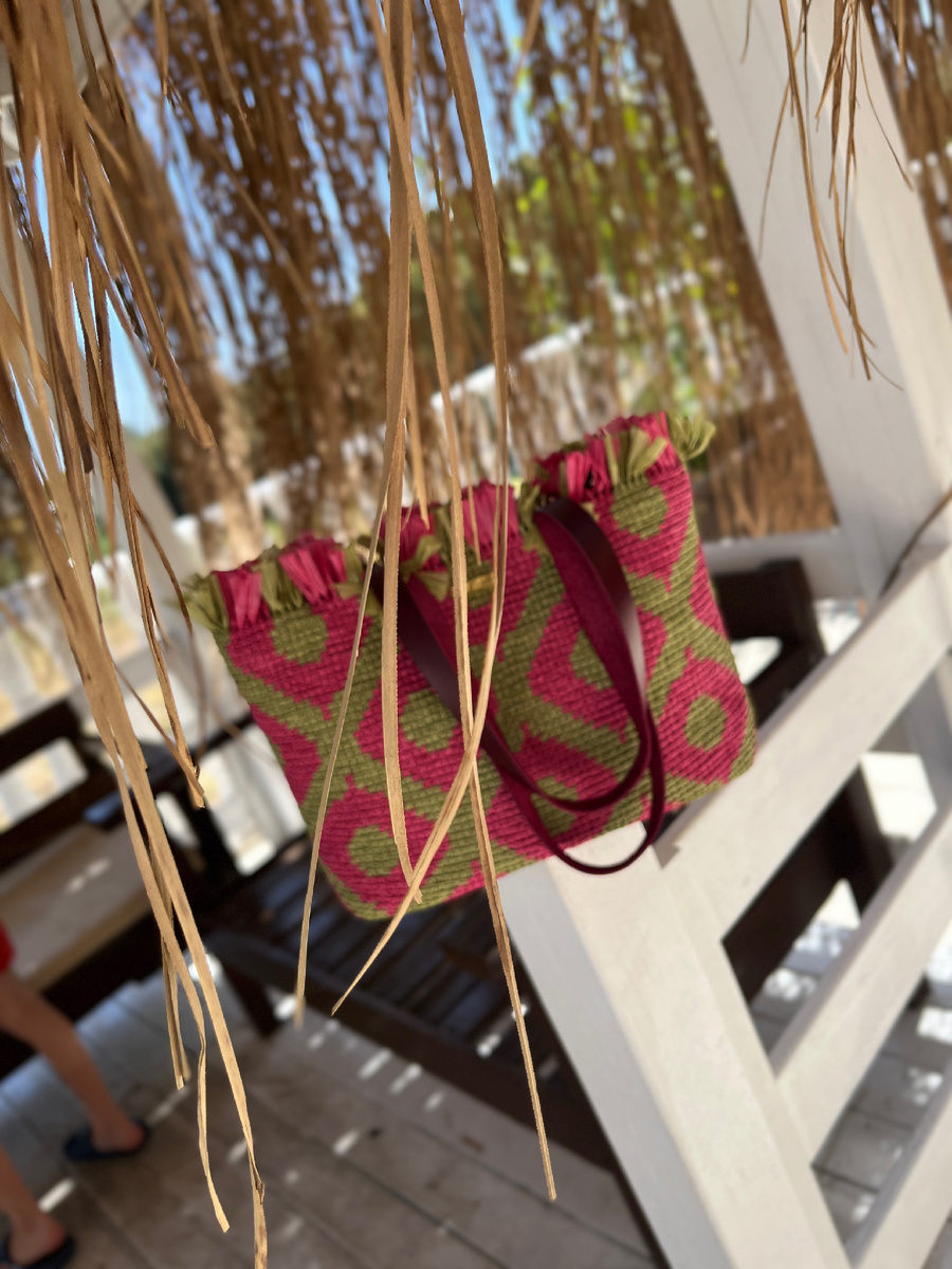 Сумка из рафии крючком 