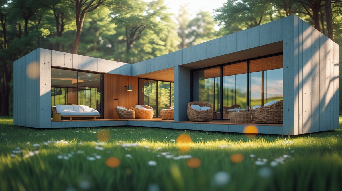 Бетонный модульный дом