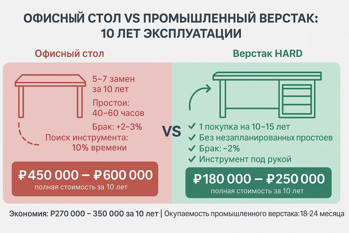 Где теряются деньги на дешевых верстаках