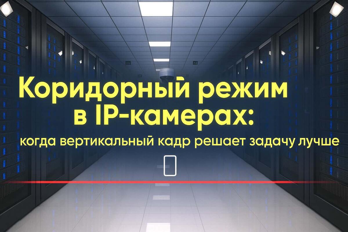 Видеонаблюдение в ЦОД проходов вертикальным кадром-коридорный режим