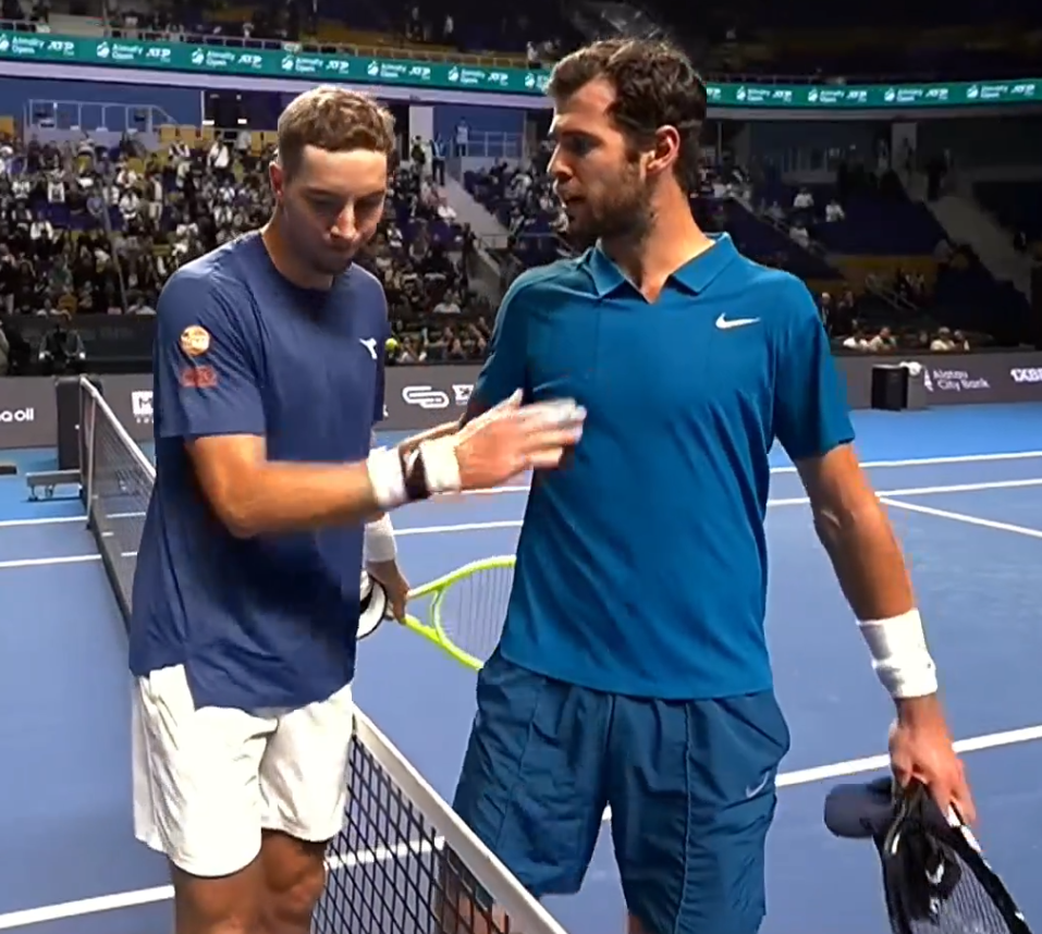 фото: скриншот трансляции матча Хачанов - Штруфф