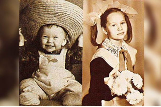 Елена Корикова в детстве и в школьные годы