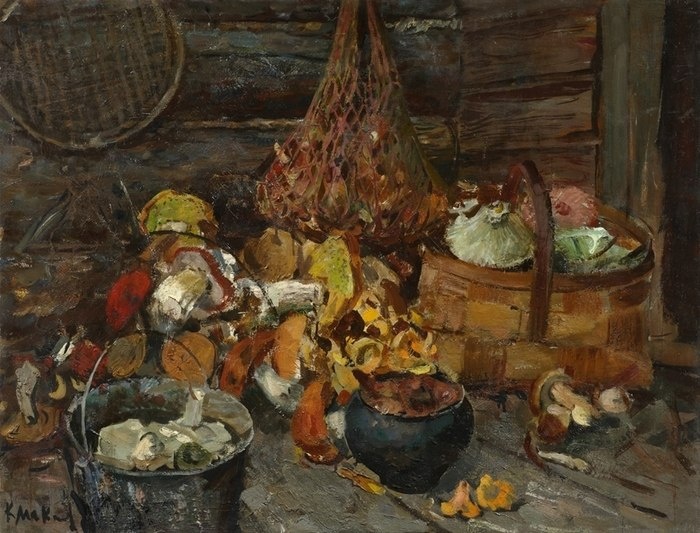 «Натюрморт с грибами» Максимов Константин Мефодьевич, 1962