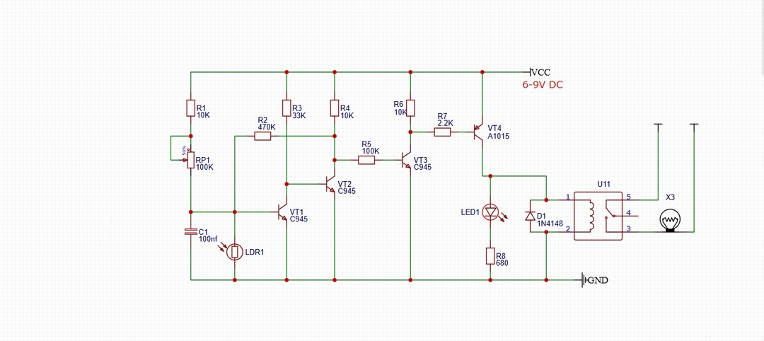 Высокоточный автоматический уличный фонарь на 4 транзисторах