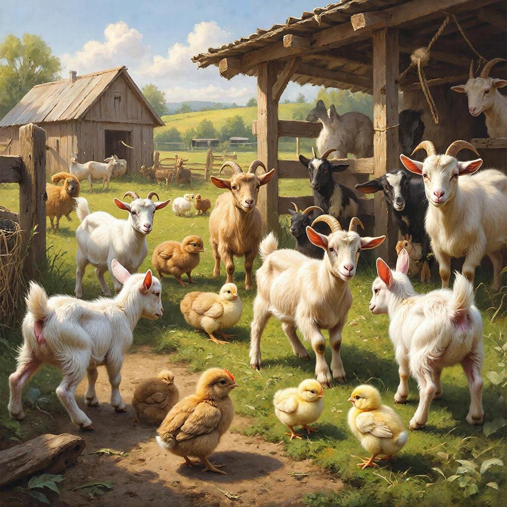 Маленькая ферма. Изображение сгенерировано сервисом GigaChat 