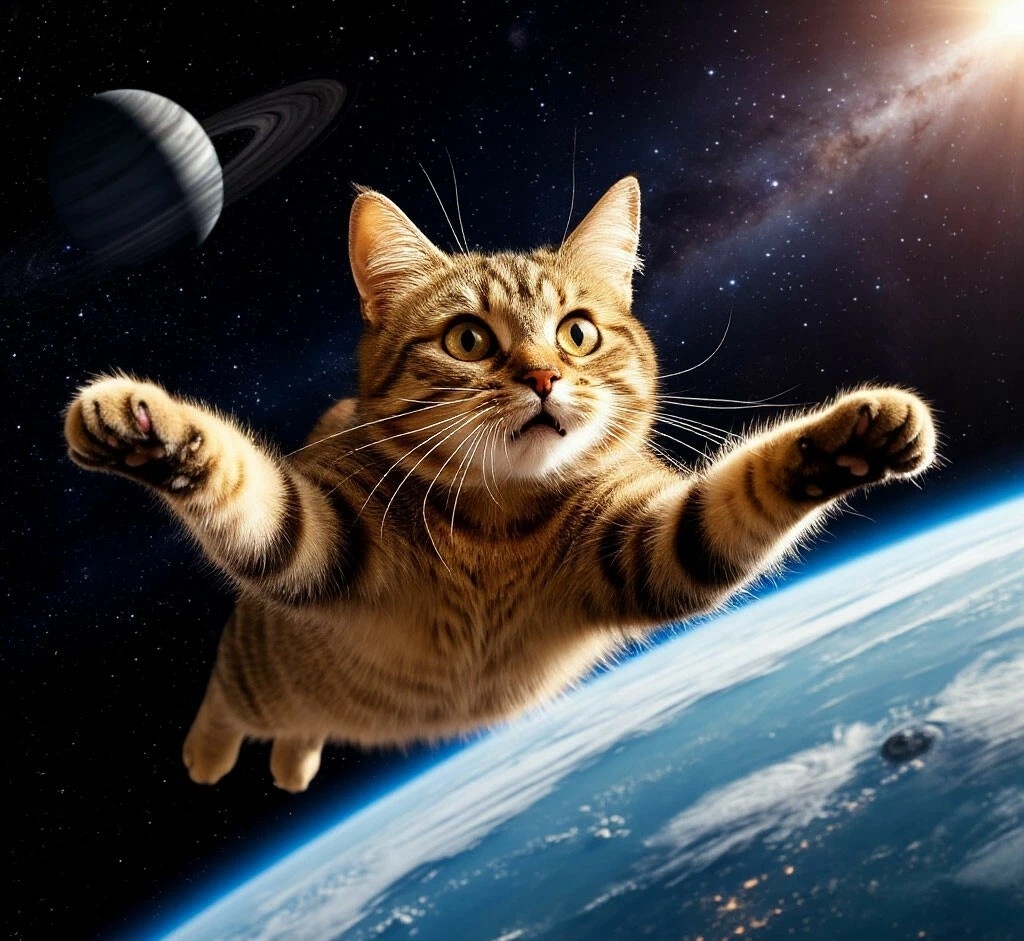 Кот в космосе.