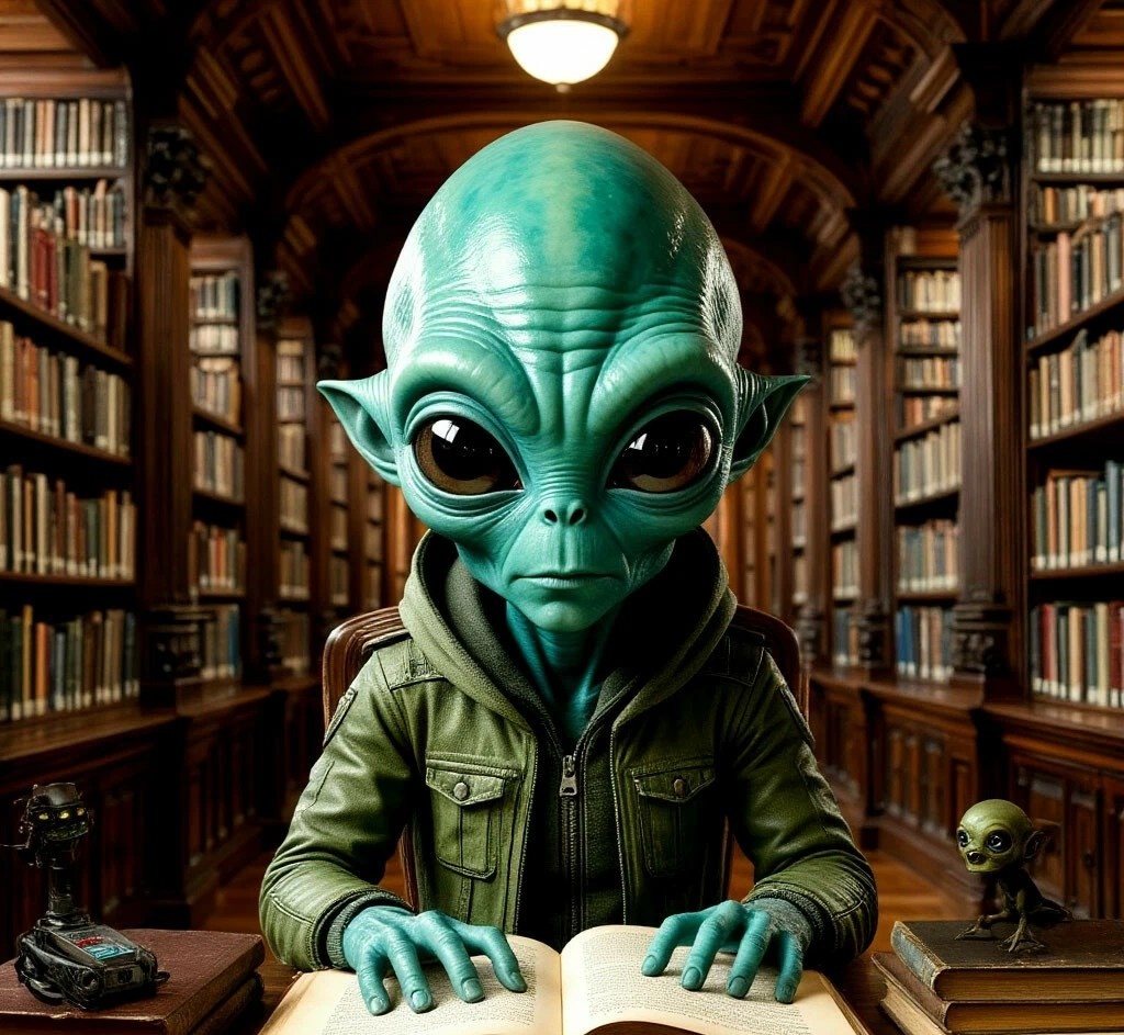 Инопланетяне в библиотеке.
