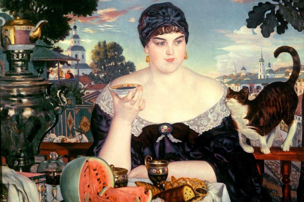 Борис Кустодиев, "Купчиха за чаем"
