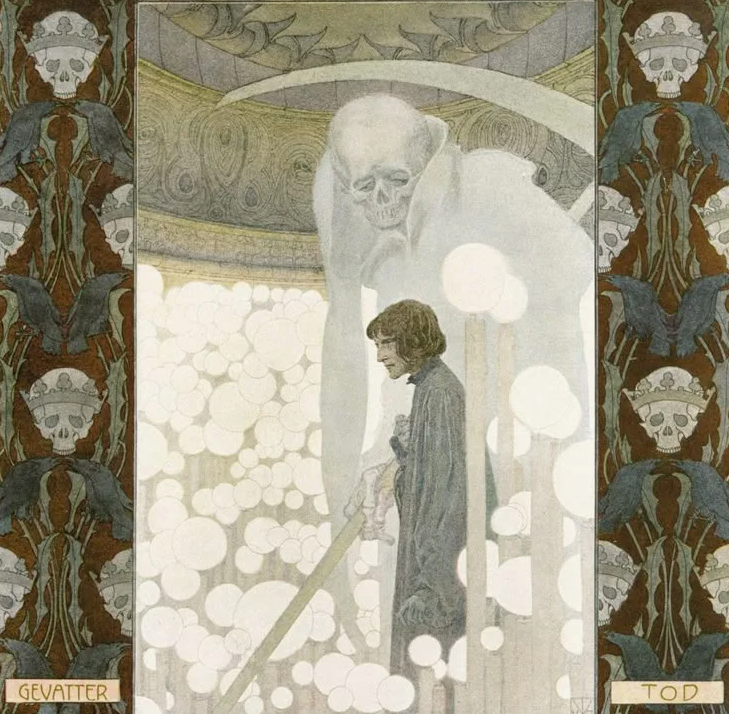 Иллюстрация к сказке, Генриха Лефлёра (Heinrich Lefler), 1905 год 