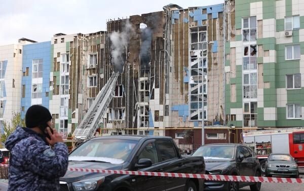    Жилой дом в Белгороде, пострадавший в результате атаки дрона ВСУ / РИА «Новости»