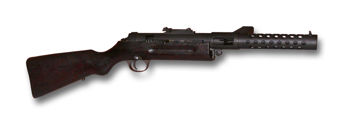 MP18 послевоенного выпуска с прямым магазином