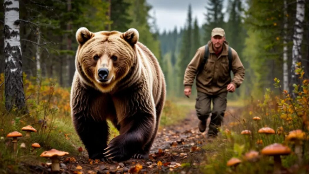    При встрече с медведем нельзя проявлять излишнее любопытство. Фото: Коллаж Царьград