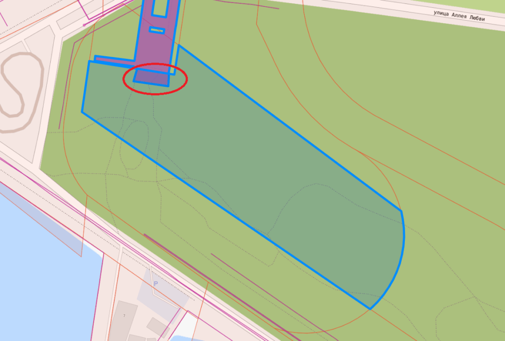 Место пересечения объекта «виадук» и земельного участка, арендованного предпринимателем Константином Жуковым.
