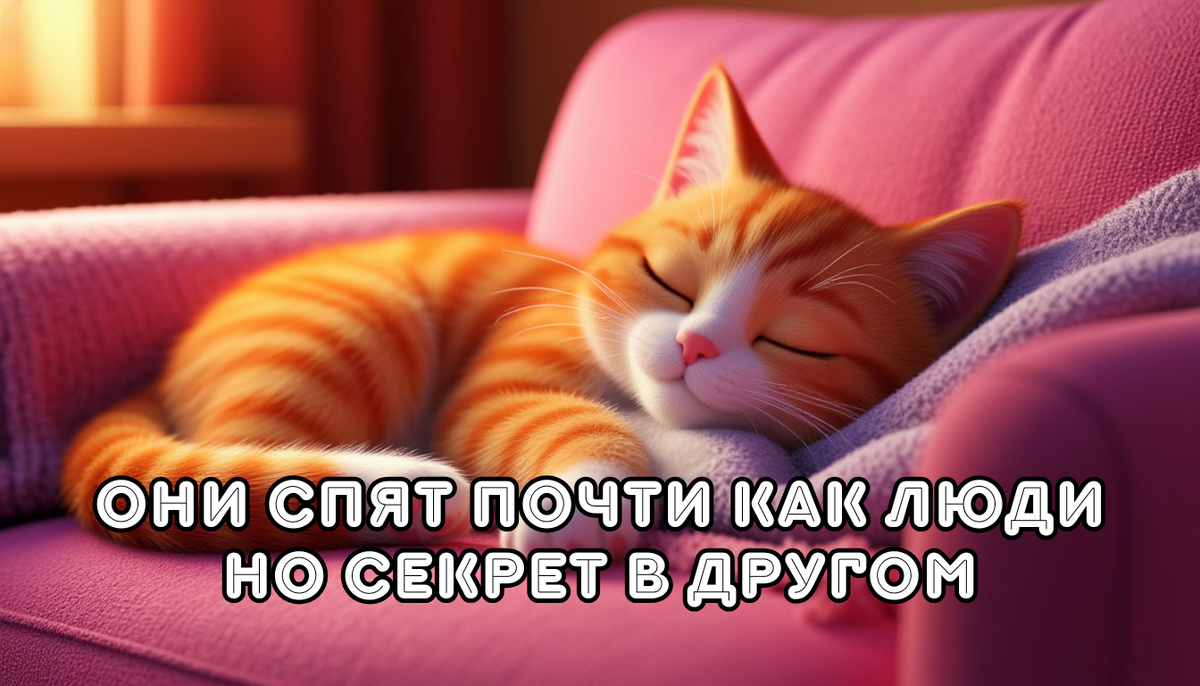 Кошки спят до 16–20 часов в сутки — почти как настоящие короли сна! 
