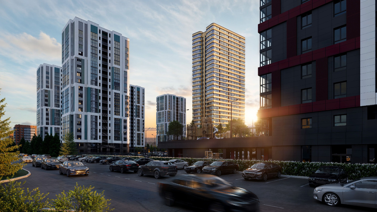 Вид на кварталы Чайка Life в Благовещенске